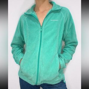 teal Columbia fleece zip up